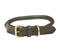 WeatherBeeta Rolled Leather Dog Collar, Black, Small