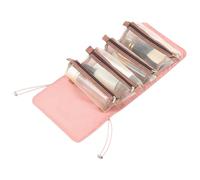 Rolled Toiletry Bag - Compact Hanging Organizer for Travel and Daily Use | Multi-Pocket Toiletry Bag with Hook, Water-Resistant Fabric, Economical Design, Perfect for the, pink, Se référer au