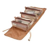 Rolled Toiletry Bag - Compact Hanging Organizer for Travel and Daily Use | Multi-Pocket Toiletry Bag with Hook, Water-Resistant Fabric, Economical Design, Perfect for the, Dark Coffee, Se référer au