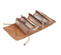 Rolled Toiletry Bag - Multi-Compartment Design, Water Resistant Fabric, Smooth Zipper Closure | Foldable Cosmetic Bag for Travel, Vacation, Gym, Camping, Storage for Your Own, Dark Coffee, Please