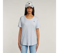 Rolled Up Sleeve Boyfriend Top - Light blue - Women XXS