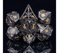 Rolledomain Metal Sword DND Dice Set with A Gift Box, Designed for DM and D&D Player, Heavy Balanced Weight Zinc Alloy, Perfect for Dungeons and Dragons RPG Campaigns (Rogue)