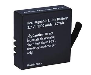Rollei Actioncam 8s 9s Plus additional battery, replacement battery with 1000 mAh capacity lithium ion, black