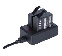 Rollei Battery Set Actioncam Action Camera 8s and 9s Plus I USB Charger with 2x Additional Batteries Black 2x 1000 mAh