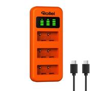 Rollei Charger NP-W126 3-Way Quick Charge with USB-C Connection | Compatible with Rollei and original batteries of Fujifilm cameras Fuji XT30 III/XM5/X100VI/X100V/XS10/XT30/XT30 II/XT20/XE4