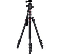 Rollei Compact Traveler No. 2 Black, 180cm Camera Stand with 360° Ball Head Lightweight Aluminum Travel Tripod with Monopod Function Complete Tripod Units for DSLR & Phone with Phone Holder