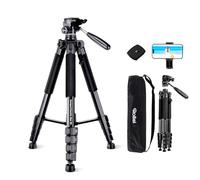 Rollei Compact Traveler Star S4 Tripod, 188cm Camera Stand Aluminium Lightweight Video Tripod with Detachable 3-Way Head for DSLR Phone & Camera Tripod with Phone Holder Portable, Camera-Tripod-Stand