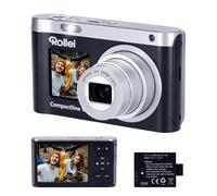 Digital Camera 64MP 4K Rollei Compactline 12X Optical Zoom Camera for Vlogging with Dual Display Portable for Beginners
