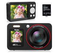 Rollei Compactline 64 Dual Screen Digital Camera, 64MP 4K Digi Cam Autofocus with 18X Zoom Portable Selfie Vlogging Camera Compact Digicam for Kids Teens Beginners Black, Digital-Camera-Digicam