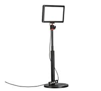 Rollei Lumis 28555 Key-Light LED Video Light with Table Tripod with Remote Control on Cable for Lighting Video Streams and Conferences Black