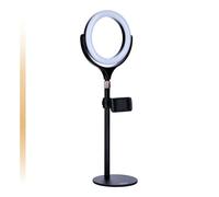 Rollei Lumis Tabletop Ring Light Bi-Colour Ring Light with Smartphone Holder, Smartphone Remote Control and Lamp Tripod. 120 LEDs (33x Warm White and 33x Cool White) 28586, Black