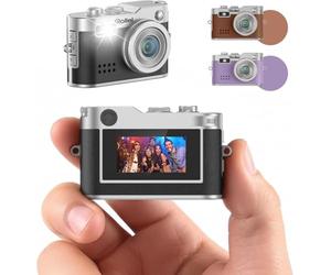 Rollei Mini Digital Camera Vintage Black 1080P FHD Small Retro Digital Camera with 0.96 Inch Colour Screen 2MP Thumb Camera with Flash & Recording
