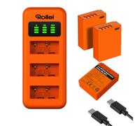 Rollei NP-W126 Pack of 3 Batteries and Charger Set 3-Way Quick Charge with USB-C Connection 100% Compatible with Fujifilm Cameras Fuji XT30III/XM5/X100VI/X100V/XS10/XT30/XT30 II/XT20/XE4/A5