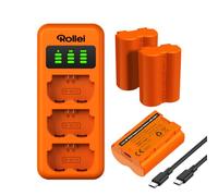 Rollei NP-W235 Pack of 3 Batteries and Charger Set, 3-Way Quick Charge with USB-C Connection, 100% Compatible with Fujifilm X-S20 X-T5 X-T4 X-H2 X-H2S GFX100S GFX50S II GFX100 II