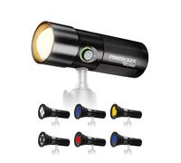 Rollei Photoolex GOBO Light, LED Torch Photography with 4 Coloured Fill Lights and 19 GOBO Attachments, Video Light with Built-in Battery 8400 mAh and Diffuser, Torch Photography Video Light RGB