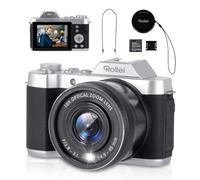 Rollei Powerflex 10x Retro Digital Camera, 64MP 4K Compact Digital Camera with Battery Digicam with 10X Optical Zoom & 8 Modes 2.88" IPS-Display Digital Vintage Camera Travel for Kids Teens Girls Boys