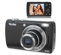 Rollei Powerflex Compact Digital Camera, 64MP 5K Photo Digicam with Dual-Lens 5X Digital Camera Autofocus with 2,8“ Touch-Screen Portable Selfiecamera for Travel Vlogging Black Cam for Kids Teens