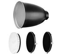 Rollei Reflector Set 45° with Grids, 45° Reflector with 3 Different Grids and a Diffuser Cloth for Optimal Light Dispersion. Bowens S-Type Connection, Black, 28177