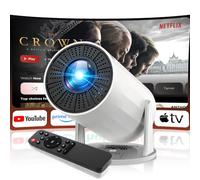 Rollei Smart Projector 4K SB-502 Mini Projector Small 4K Portable with Car Keystone 210° Rotating Pojector Home Cinema Supports Android 11/WiFi 6/BT 5.4 with Screen