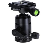 Rollei Tripod Ball Head for Compact Traveler No1 Aluminium Black Professional 360 Degree Tripod Head with Friction, 8 kg Load Capacity and 3 Spirit Levels. Includes Acra Swiss Quick Release Plate