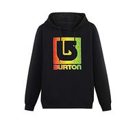 Rollen Men's Hoody Burton Snowboard Rasta Color Logo Hoodies Pullover Long Sleeve Sweatshirts L Black