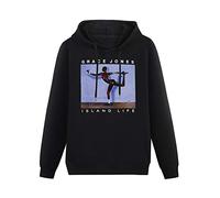 Rollen Men's Hoody New Grace Jones Island Life Music Hoodies Pullover Cotton Blend Sweatshirts 3XL Black