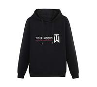 Rollen Men's Hoody Tiger Woods Golf Hoodies Pullover Cotton Blend Sweatshirts XL Black