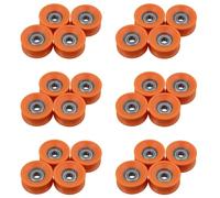 Roller Bearings, 24Pcs 6X30X13mm Plastic Coated Sealed Bearings Steel 606ZZ Deep U Groove Guide Pulley Rail Ball Rolling Bearing Wheel