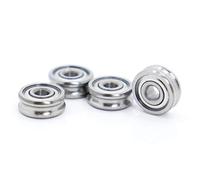 Roller Bearings 4Pcs Outer Ring with U-Groove Bearing 3x7x3mm Wire Cable Pulley Bearing Walking Heavy Pulley Crane U Groove Wheel Bearings