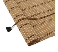 Roller Blind with Curtains Manual Nature Bamboo Window Treatment Corded vidaXL