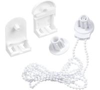 Roller Blind Assembly Kit, 25mm PVC Bracket Chain Hoist with 300cm Chain for Wall or Ceiling Mount, White Left or Right Hand Operation