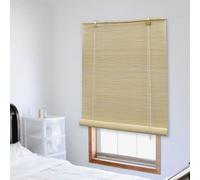 vidaXL Natural Bamboo Roller Blind - Light Controlling Window Covering - Easy-to-Clean, Easy operation, Durable, Versatile 100x220 cm Roller Blinds for Any Interior Style