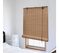 vidaXL Roller Blind Blackout Window Shade for Bedroom Door Water Resistant Shower Curtain Bathroom Room Divider Bamboo 150x160 cm Natural