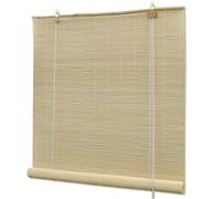 vidaXL Roller Blind Blackout Window Shade for Bedroom Door Water Resistant Shower Curtain Bathroom Room Divider Bamboo 140x220 cm Natural
