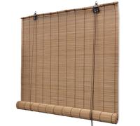 "vidaXL Natural Brown Bamboo Roller blinds 140 x 160 cm - Light Filtering Window Cover, Easy to Clean - Versatile and Eco-Friendly Interior Accessory"