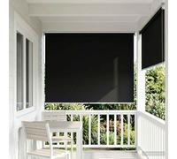 Roller Blind Black 120x230 cm Polyester UV-Resistant Privacy Light Control Heat