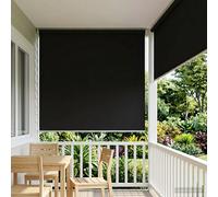 Roller Blind Black 160x230 cm Polyester UV-Resistant Thermal Privacy Shade Light