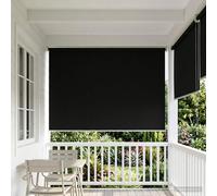 Roller Blind Black Polyester 120x140cm UV-Resistant Thermal Privacy Sunroom Fit+