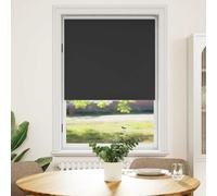 vidaXL Roller Blind Blackout 80x175cm Black Window Curtain Drape Sunscreen