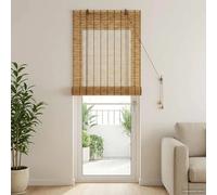 Roller Blind Brown 60 x 220 cm Natural Reed Indoor/Outdoor Light Filter Privacy