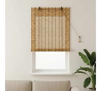 Roller Blind Brown Reed Natural 80x160 cm Light-Filtering Indoor/Outdoor Privacy