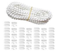 Roller Blind Cord, Roller Blind Chain Connectors, Roller Blind Chain, 1 Pcs 10 Meter Bead Chain 30 Bead Buckle Set for Roller Curtain, Roman and Vertical Blinds, Suitable for Room, Company, Office