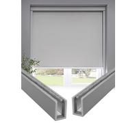 Roller Blind Edge Side Tracks,Aluminum U-Channel Blackout Strips 2pcs for Windows, Hotel Office Bathroom Light Blocking Panels(86in/218.4cm)
