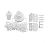Roller Blind Fitting Repair Kit Tubes with Heavy Duty White Plastic Brackets 300cm Bead Chain Side Top or Face Mount Inside or Outside Recess Installation(32mm)