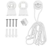 Roller Blind Fittings, 28mm Roller Blind Brackets, Plastic Rolling Blind Replacement Repair Kit, Curtain Roller Accessories with Beaded Chain & Screws for Windows