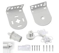 Roller Blind Fittings Kit, 32mm Metal Brackets with Chain Clutch | Heavy Duty Roller Blind Kit with 3M Bead Chain Clutch, Supports up to 5KG, Easy Installation for Home and Office Shades
