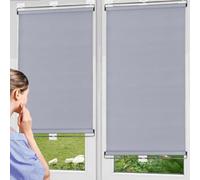 Roller Blind for Windows,90% Total Blackout Curtains,32/40/55/68/72/80/100cm Retractable Roll up Shades,Portable Lift Sunshade Blinds,No Drilling Required Installation,Grey-80x150cm/31.5x59in