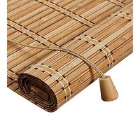Roller blind Retro Bamboo Blinds,Natural Wood Window Shades Blinds,Bamboo Light Filtering Custom Roman Shades,Anti-UV Dustproof Decorative Curtain,for Indoor/Outdoor/Garden (145x130cm/57x51in)