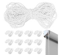Roller Blind Roman Shade Blind Beaded Chain Cord,Blind Chain Connector,4.5mm Roller Blind Chain Beaded Pull Chain Extension with 12Pcs Mating Connector,for Curtain Roller Repair Fitting,12M