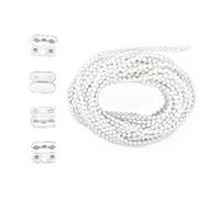 Roller Blind Roman Shade Blind Beaded Chain Cord,Replacement Blind Chain Connector,4.5mm Roller Blind Chain Beaded Pull Chain Extension with 4pcs Mating Connector,for Curtain Roller Repair Fitting,5M